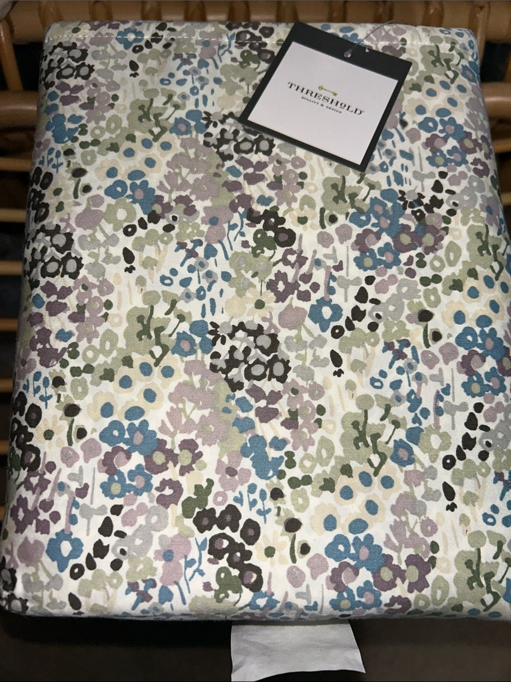 Threshold Performance RARE Queen 100% Cotton Purple Floral Sheet Set
